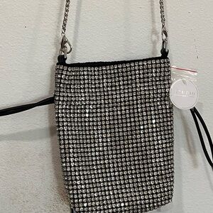 Silver Rhinestone Crossbody Bag